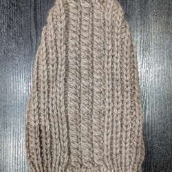 犬服♪裾ラウンド型シンプルなアランアラン模様のざっくりとした手編みセーター(小型犬SS〜Sサイズ) 1枚目の画像