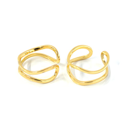 ejr141【1個】13-15号対応 滑らかなライン ニュアンスラインリング ｜真鍮製・日本製・低金属アレルギー対応 3枚目の画像