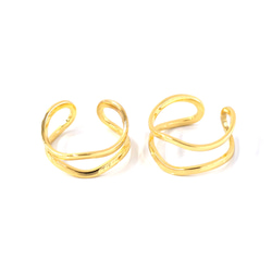 ejr141【1個】13-15号対応 滑らかなライン ニュアンスラインリング ｜真鍮製・日本製・低金属アレルギー対応 2枚目の画像