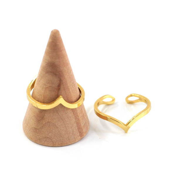 ejr140【1個】13-15号対応 ハートラインリング ｜真鍮製・日本製・低金属アレルギー対応 1枚目の画像