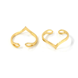 ejr140【1個】13-15号対応 ハートラインリング ｜真鍮製・日本製・低金属アレルギー対応 5枚目の画像