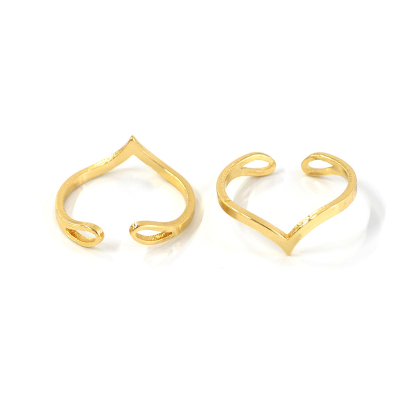 ejr140【1個】13-15号対応 ハートラインリング ｜真鍮製・日本製・低金属アレルギー対応 5枚目の画像