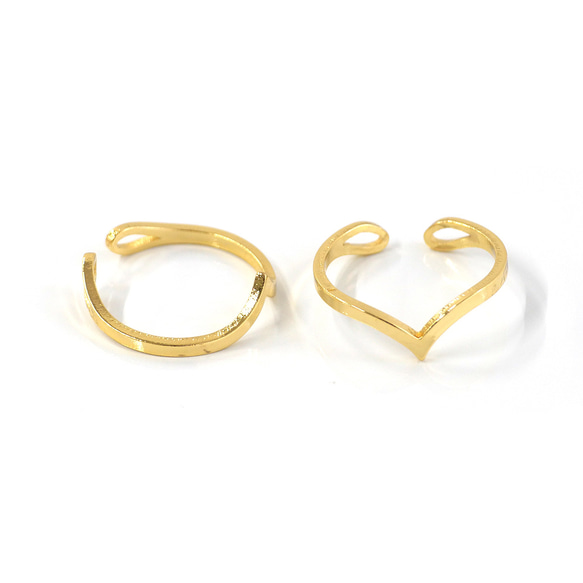 ejr140【1個】13-15号対応 ハートラインリング ｜真鍮製・日本製・低金属アレルギー対応 4枚目の画像