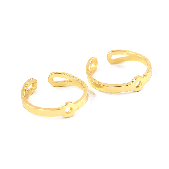 ejr139【1個】13-15号対応 小さな穴付きリング ｜真鍮製・日本製・低金属アレルギー対応 4枚目の画像