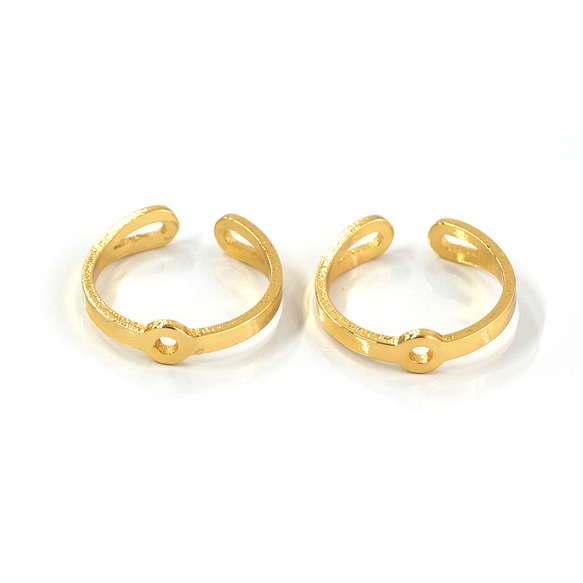 ejr139【1個】13-15号対応 小さな穴付きリング ｜真鍮製・日本製・低金属アレルギー対応 3枚目の画像