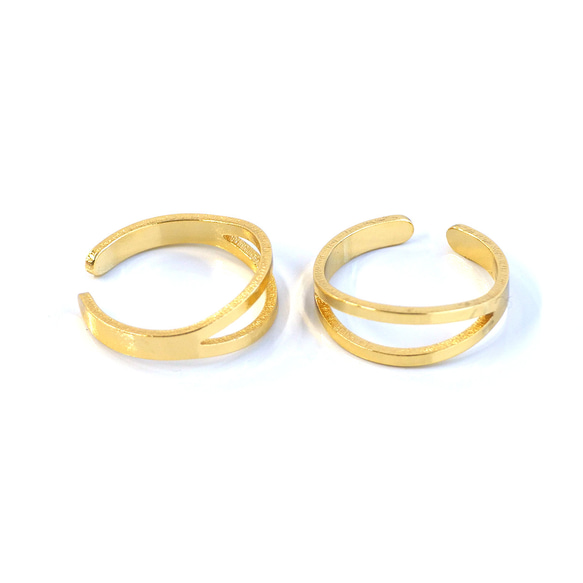 ejr138【1個】13-15号対応 ダブルラインリング ｜真鍮製・日本製・低金属アレルギー対応 ejr138 5枚目の画像