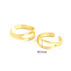 ejr138【1個】13-15号対応 ダブルラインリング ｜真鍮製・日本製・低金属アレルギー対応 ejr138 7枚目の画像