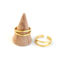 ejr138【1個】13-15号対応 ダブルラインリング ｜真鍮製・日本製・低金属アレルギー対応 ejr138 1枚目の画像