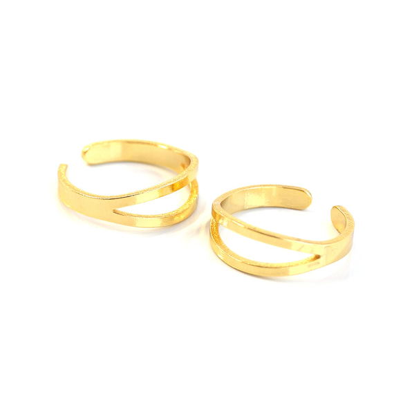 ejr138【1個】13-15号対応 ダブルラインリング ｜真鍮製・日本製・低金属アレルギー対応 ejr138 4枚目の画像