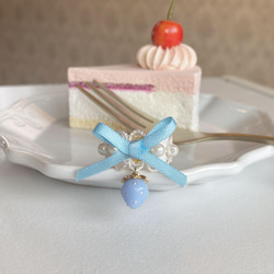 リング「ホワイトストロベリー＆パール」 いちご 苺 パール ハンドメイド 指輪 リング「ホワイトストロベリー＆パール」 いちご 苺 パール