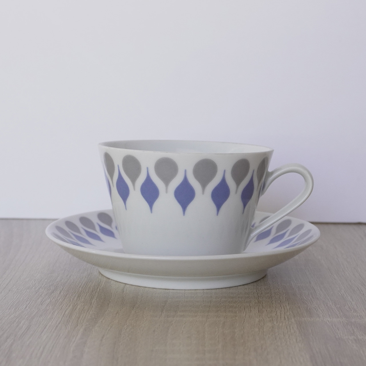 デンマーク vintage  |  LYNGBY PORCELÆN カップ&ソーサー [ダイヤ柄]