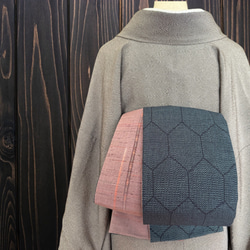 着物反物*大島絣 花菱青緑と大島紬亀甲男物でお仕立て致しました大人の