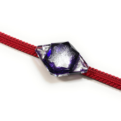 「幸への祈り・未来創造」東京切子帯留め　幸映（さちばえ）　紫 1枚目の画像