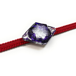 「幸への祈り・未来創造」東京切子帯留め　幸映（さちばえ）　紫 7枚目の画像