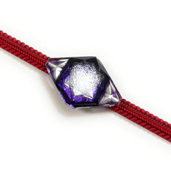 「幸への祈り・未来創造」東京切子帯留め　幸映（さちばえ）　紫 4枚目の画像