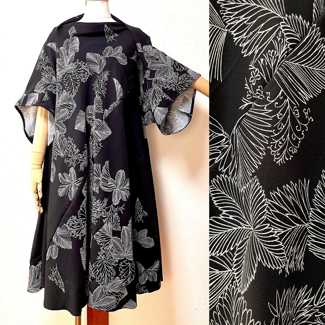 正絹　アンサンブルワンピース　着物リメイク 10,842円