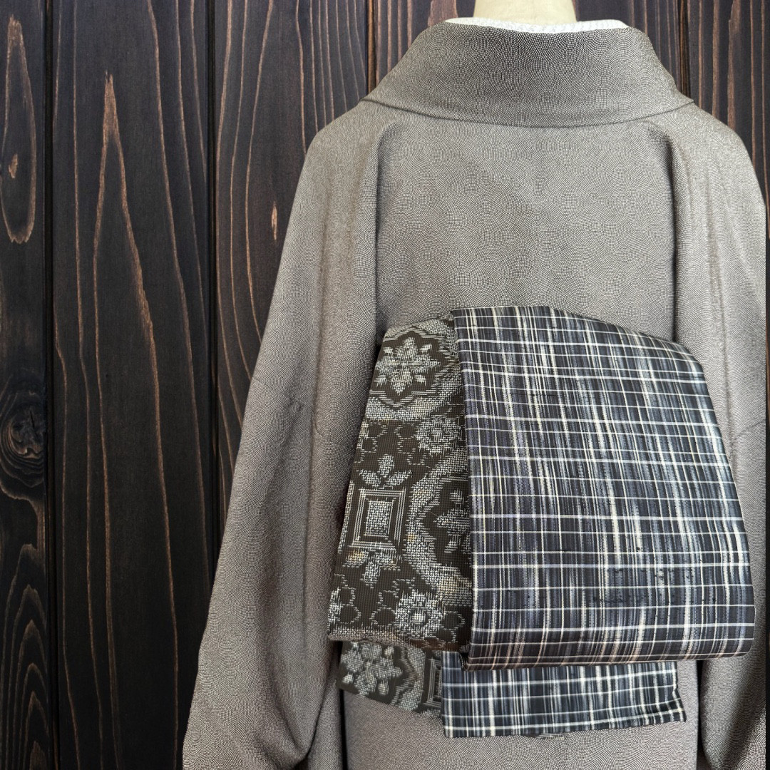 *着物反物*　 西陣織と大島紬　大人の兵児帯　半幅帯　長尺470cm