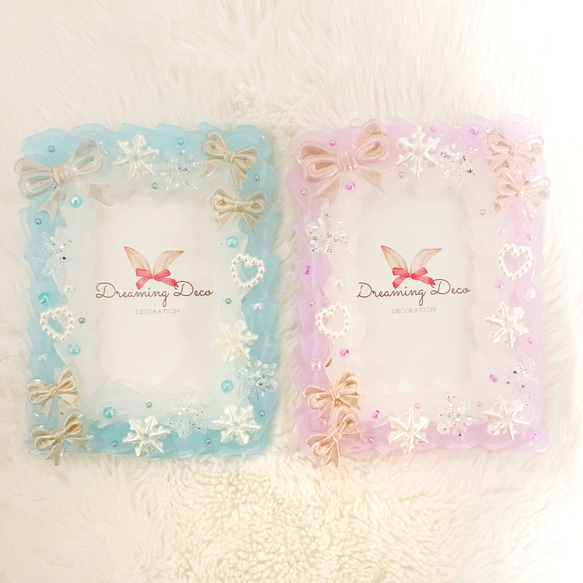 キラキラ雪のホイップデコ トレカケース カードケース 硬質ケース B8サイズ 推し活に♡ 1枚目の画像