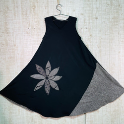 着物リメイク＊数種類の正絹大島紬で立ち襟テントラインワンピースM