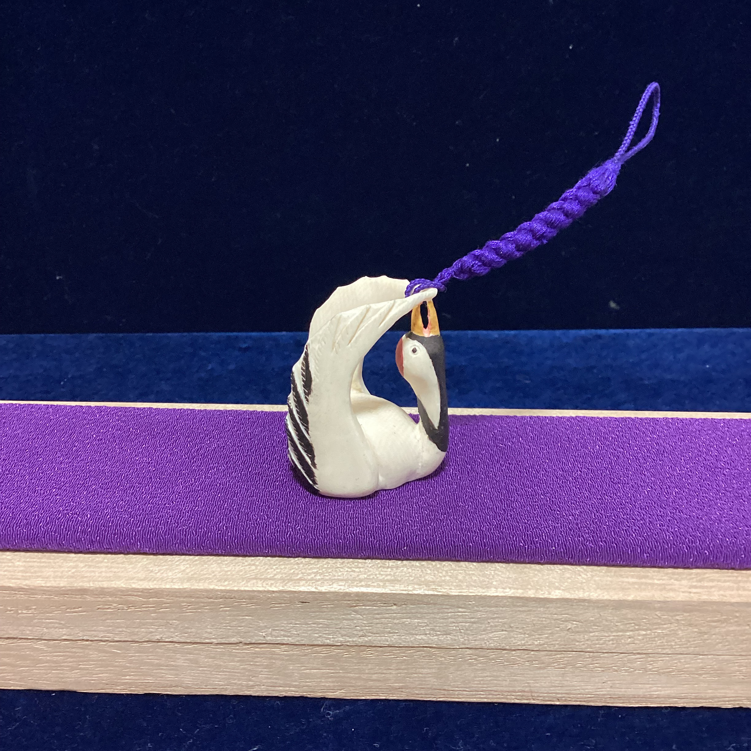 ☆本象牙根付　鶴　※※Y-79