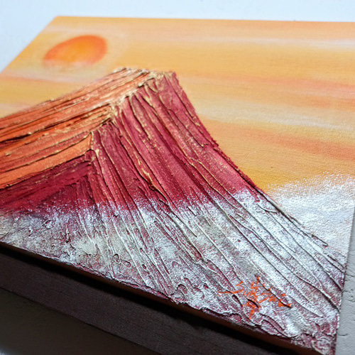 赤富士絵画新春セール☆ 雲海ダイヤモンド富士山 仕事運金運アップ A4