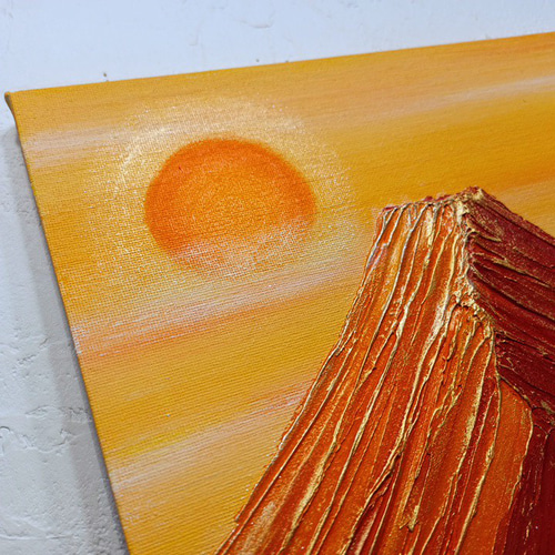 富士山アート＊日の出赤富士 新年を迎える絵 日本の美 雲海と朝陽の