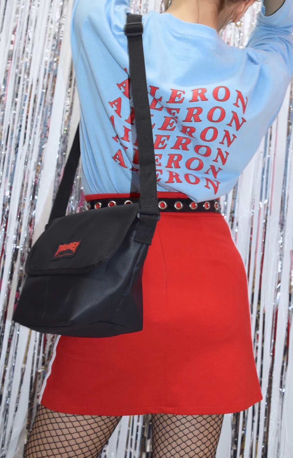 "AILERON” BACK SQUEEZE LOGO L/S TEE　ロンT　Tシャツ　青　ピンク