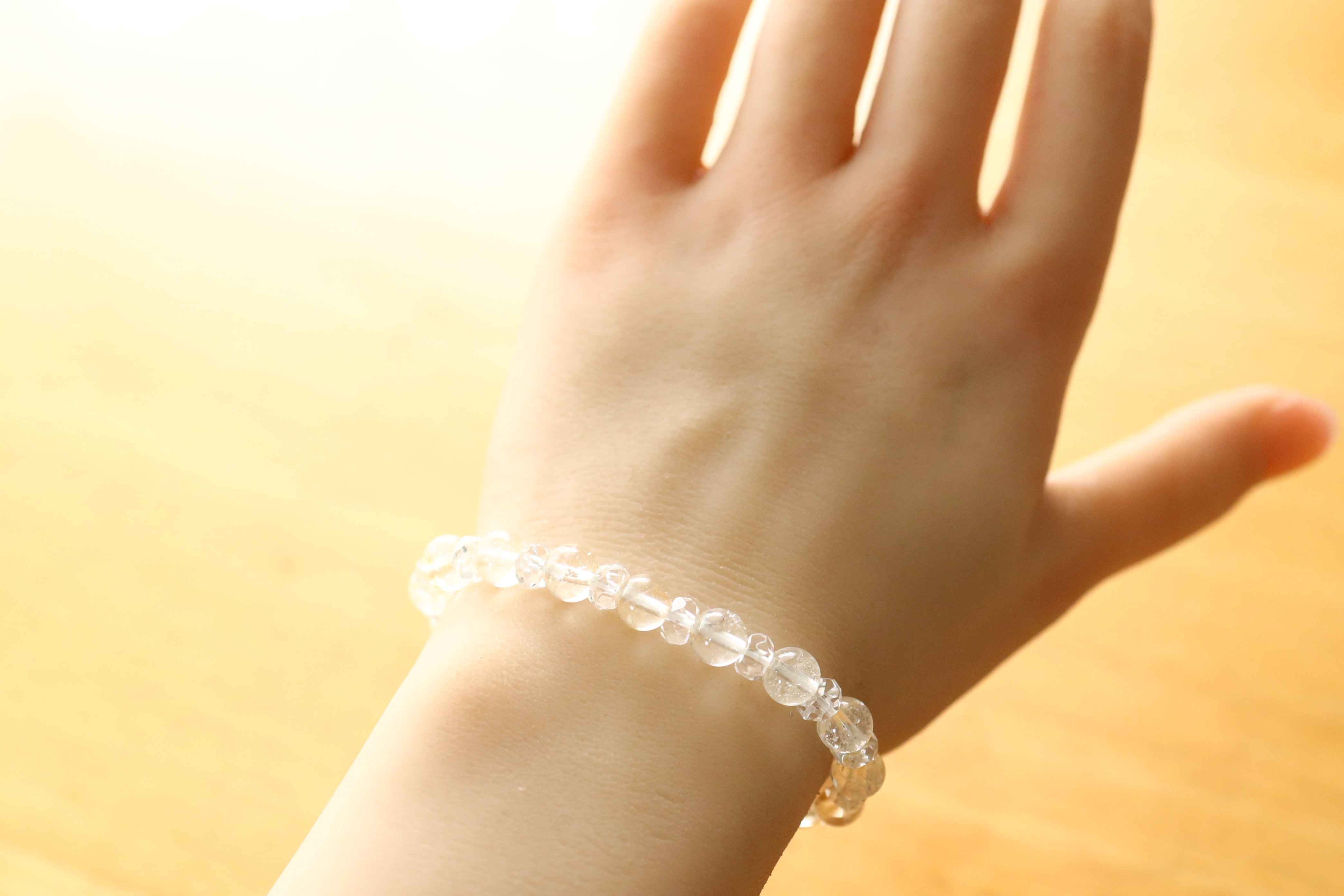 …☆スーパープレミアムブレス☆幻の天然ベリル☆ヒマラヤンベリル：7ミリ＆水晶☆天然石ブレスレット☆…