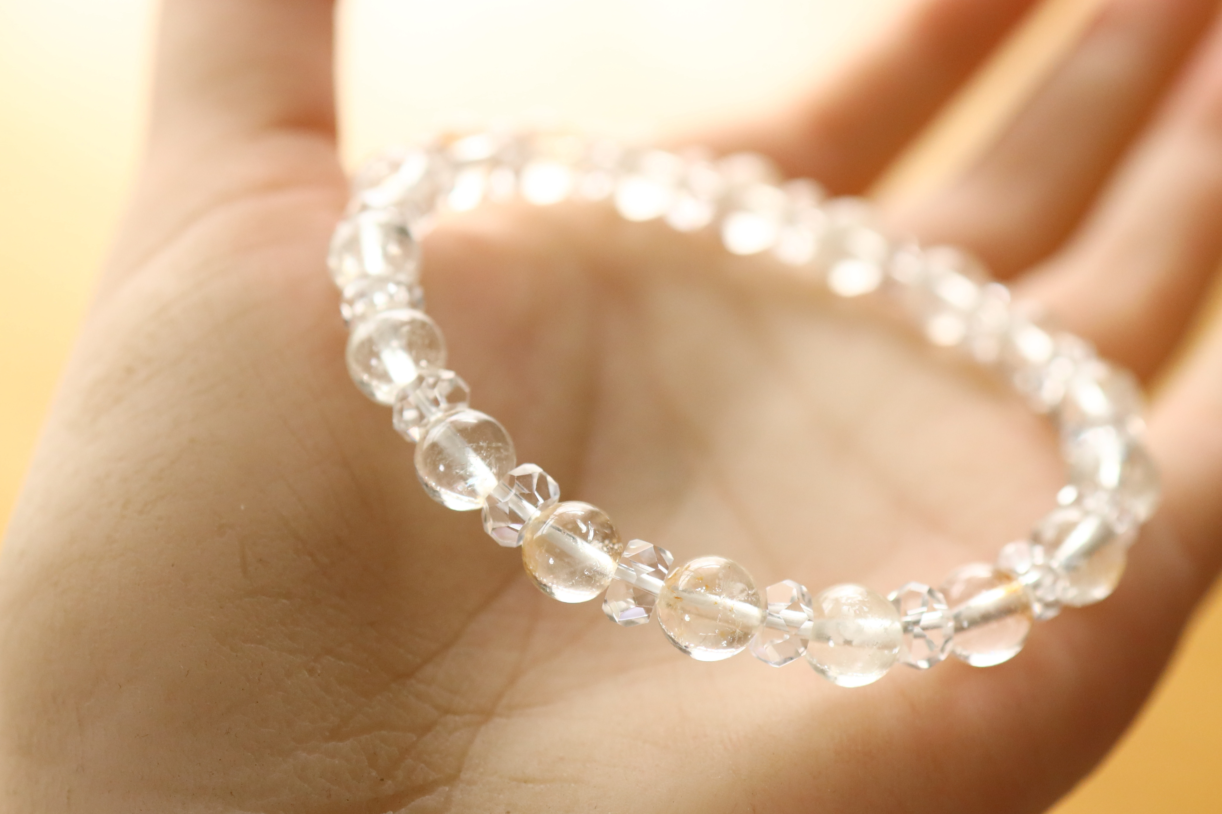 …☆スーパープレミアムブレス☆幻の天然ベリル☆ヒマラヤンベリル：7ミリ＆水晶☆天然石ブレスレット☆…