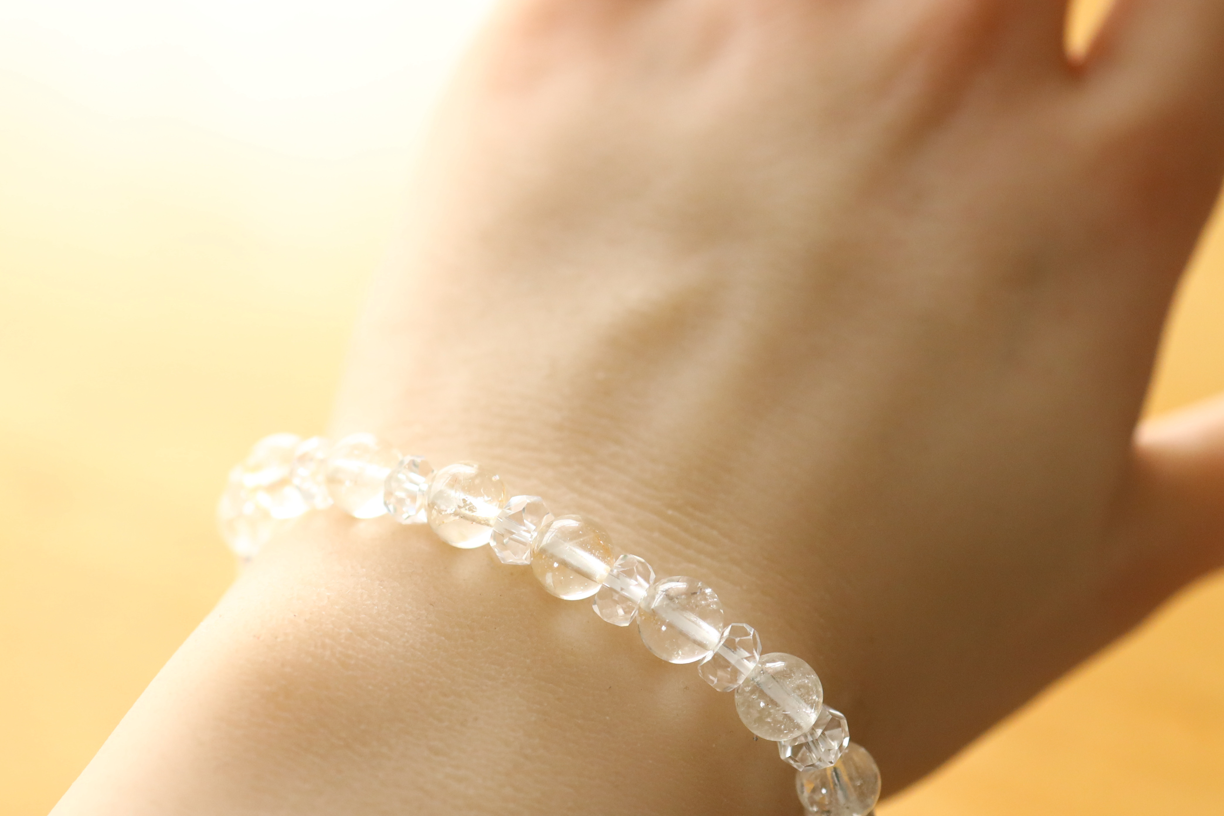 …☆スーパープレミアムブレス☆幻の天然ベリル☆ヒマラヤンベリル：7ミリ＆水晶☆天然石ブレスレット☆…