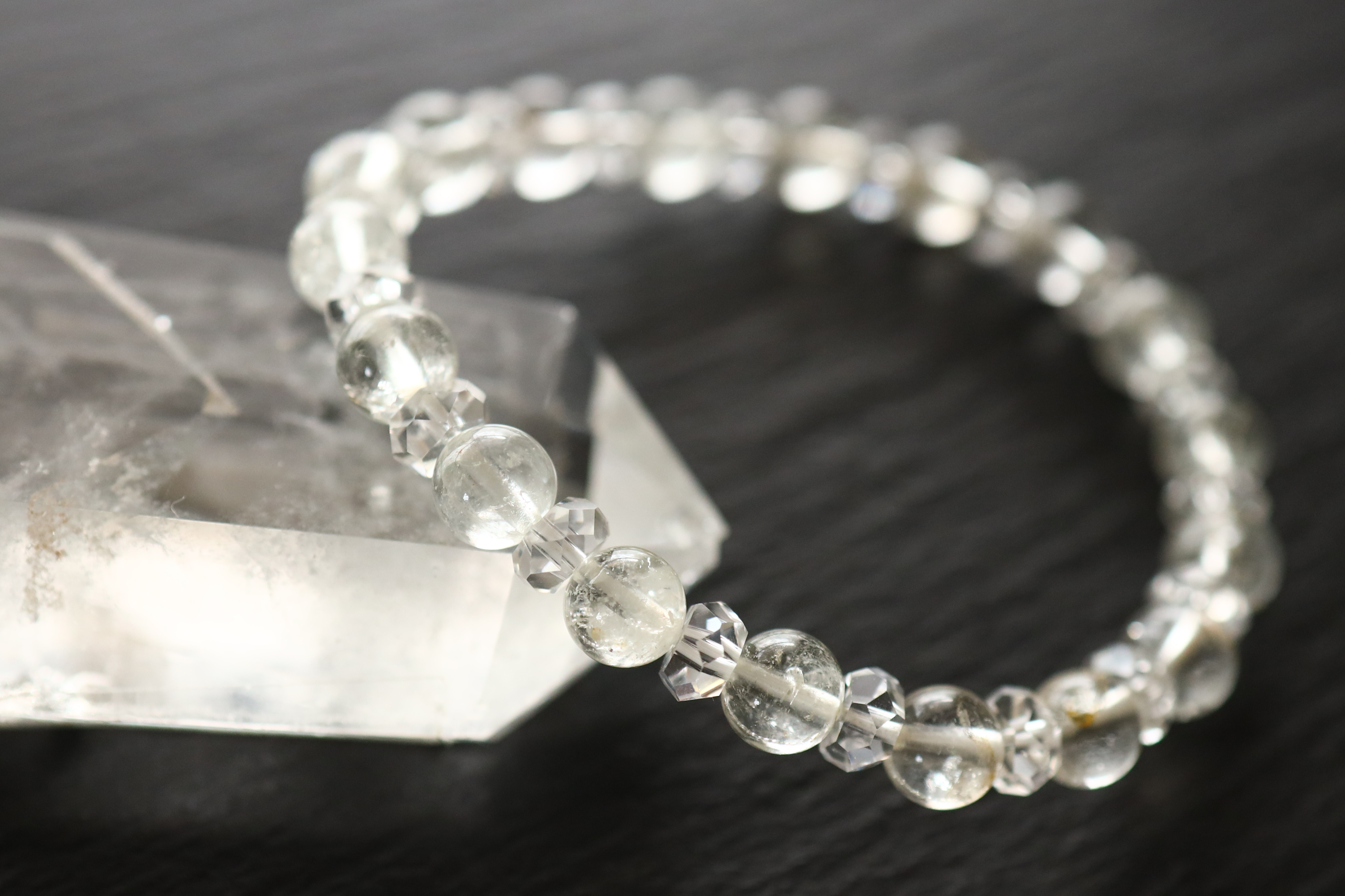 …☆スーパープレミアムブレス☆幻の天然ベリル☆ヒマラヤンベリル：7ミリ＆水晶☆天然石ブレスレット☆…