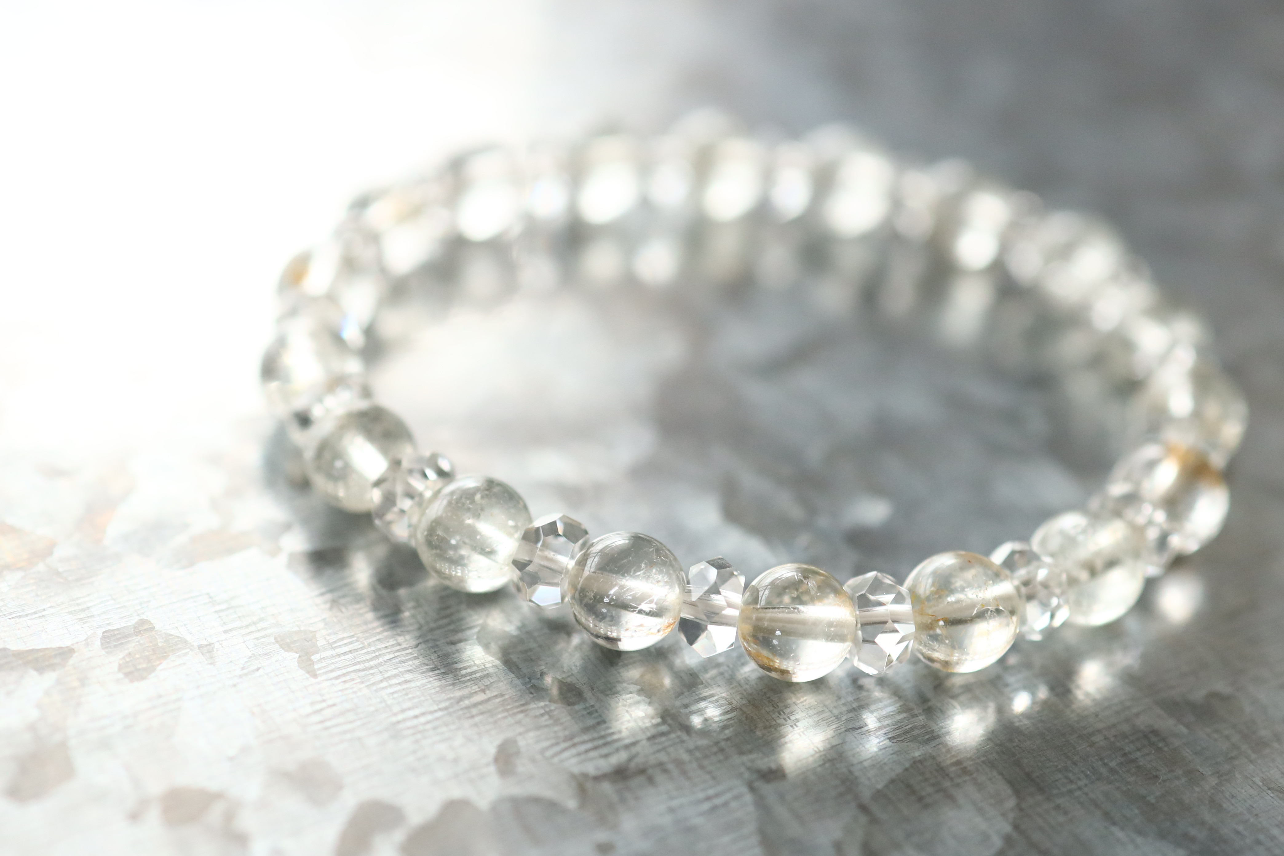 …☆スーパープレミアムブレス☆幻の天然ベリル☆ヒマラヤンベリル：7ミリ＆水晶☆天然石ブレスレット☆…