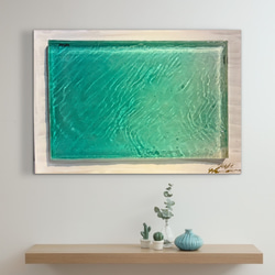 未来アート「あさひ舟川の桜低堤と菜の花」(クレイ絵画) 絵画 山川善作