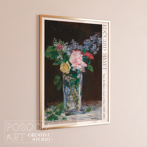 エドゥアール・マネ / クリスタル花瓶の花/ フランス絵画 名画ポスター