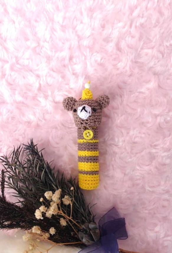 限定 【送料無料】 ぱーていくまちゃん　リップケース バックチャーム 1枚目の画像