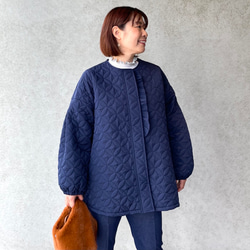 着物リメイク 白大島 リバーシブル ロング コート マキシ 古布 羽織