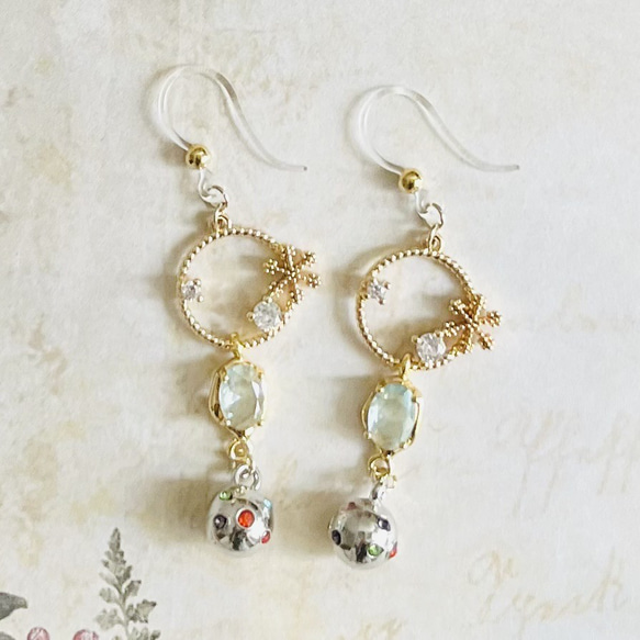 【限定♡】オーナメントボール＆雪の結晶ピアス・銀 2枚目の画像
