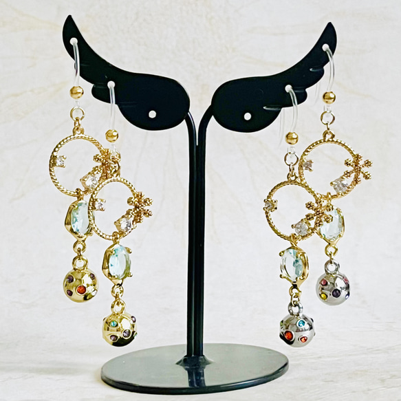 【限定♡】オーナメントボール＆雪の結晶ピアス・銀 1枚目の画像