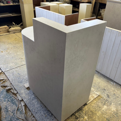 ワイド90  石っぽいアールカウンター　レジカウンター 5枚目の画像