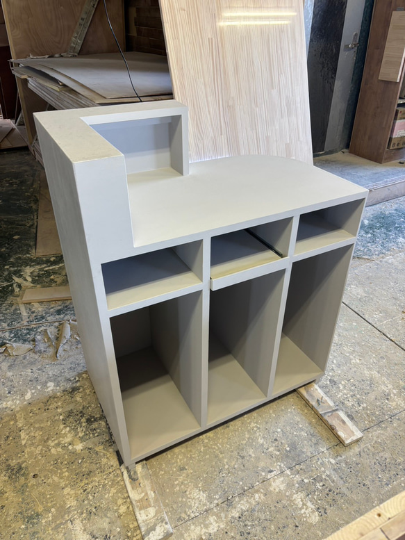 ワイド90  石っぽいアールカウンター　レジカウンター 4枚目の画像