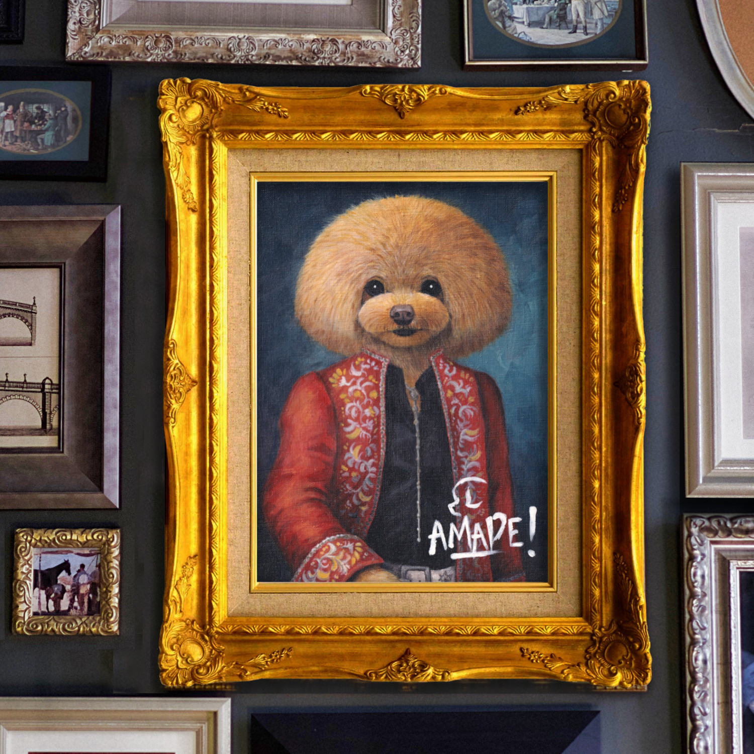 ⚫︎額付有⚫︎送料無料⚫︎うちの子の肖像画⚫︎オーダーメイド⚫︎手作り⚫︎ペット似顔絵⚫︎