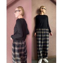 RATA❤️選擇你的褲長❤️超保暖隔熱❤️修身顯瘦褲，收腰設計❤️高品質彈性布料❤️BE格子圖案 第5張的照片