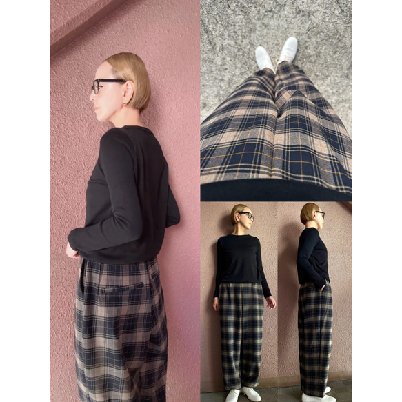 RATA❤️選擇你的褲長❤️超保暖隔熱❤️修身顯瘦褲，收腰設計❤️高品質彈性布料❤️BE格子圖案 第1張的照片