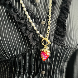 【限定♡】大粒いちご＆大粒パールのペンダント・サークル 7枚目の画像