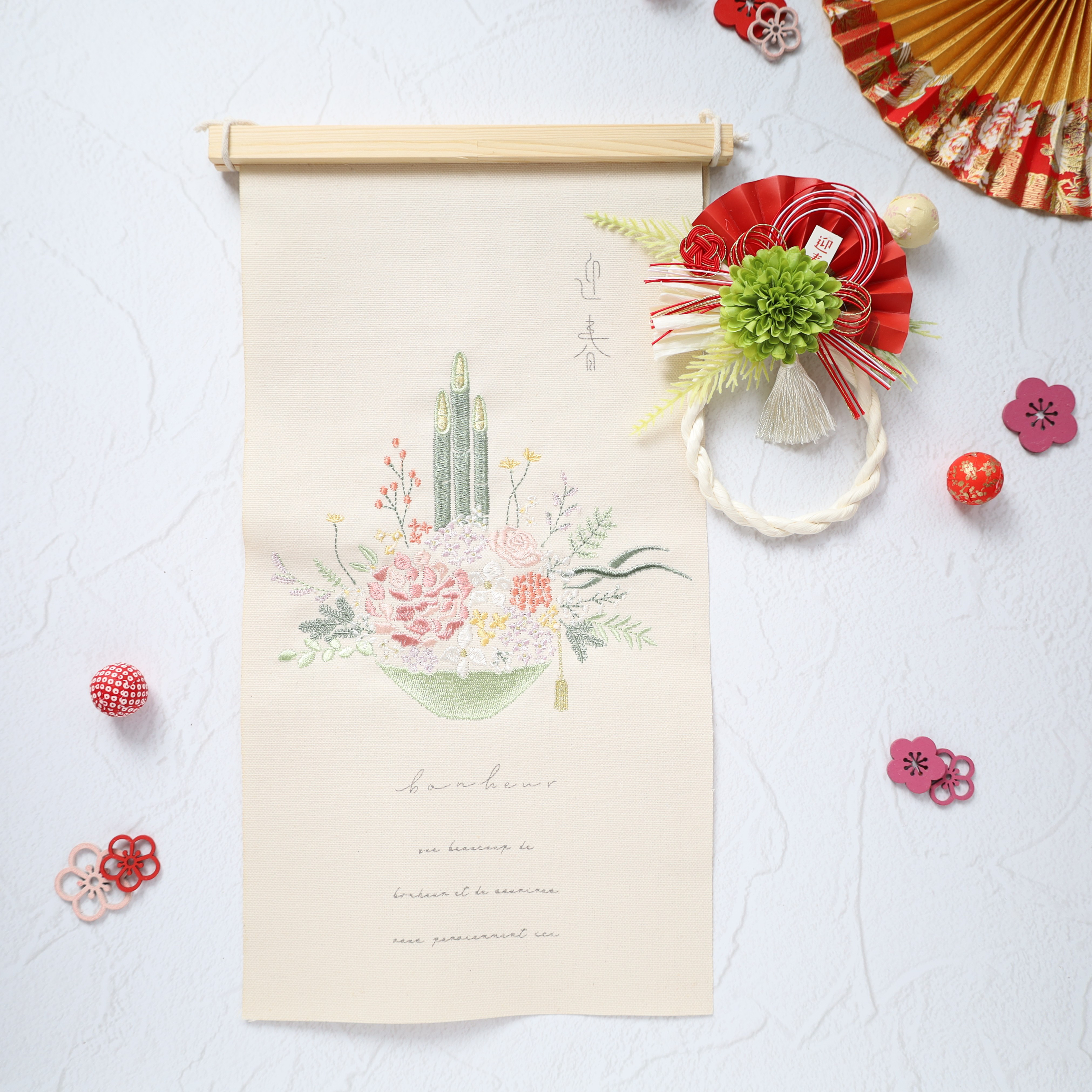 新春を彩るお正月タペストリー☆選べるマム☆No.269　しめ縄　タペストリー　お正月飾り　お正月アイテム　縁起物