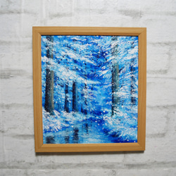 油絵 油彩 油彩画 絵 絵画【森の紫陽花の道】 絵画 HR 通販 17902418