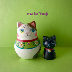 森のキノコじいさん&ちびキノコ (茶系) きのこ形 マトリョーシカ