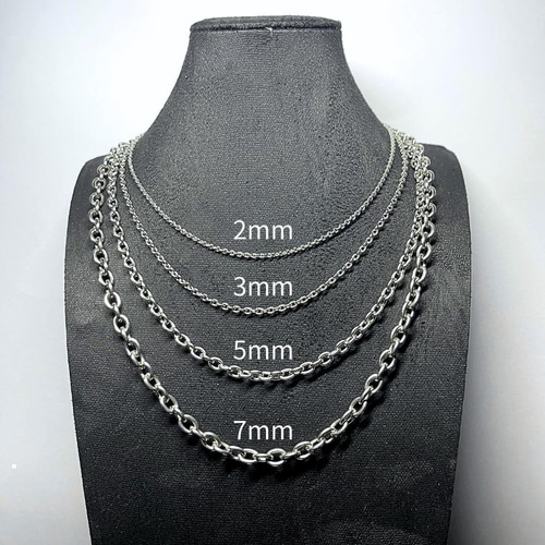 小豆 アズキ チェーン ネックレス 5mm 40-80cm シルバー925 刻印