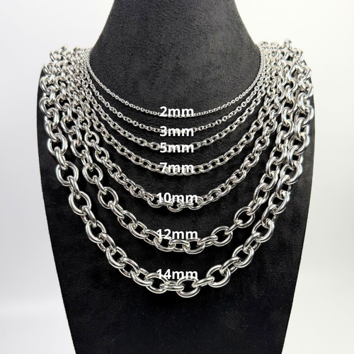 小豆 あずきチェーン ネックレス シルバー 3mm 40-80cm 925刻印