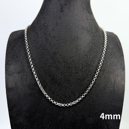 ロールチェーン ネックレス シルバー 40-80cm 幅3mm 925刻印